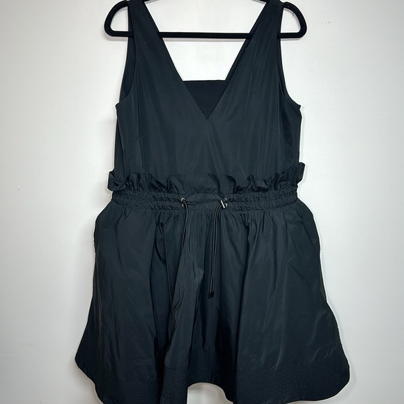 Jonathan Simkhai Ruffle Tank Cinched Waist Mini Dress Black - Picture 2 of 5